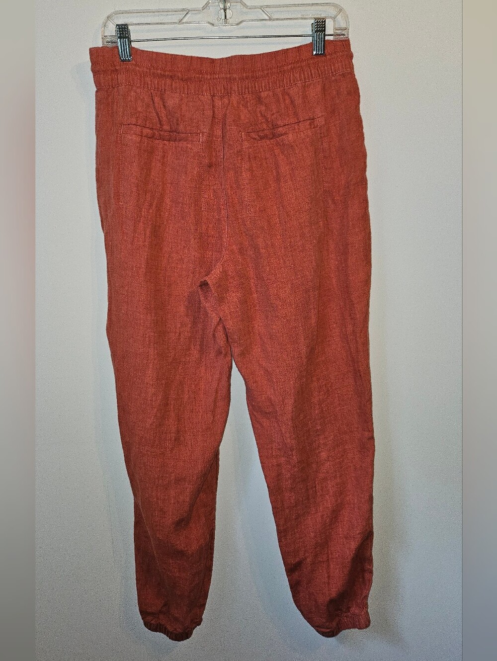 Athleta Cabo Linen Textured Jogger Pants Cactus Peach Orange Size 6 - Picture 2 of 5
